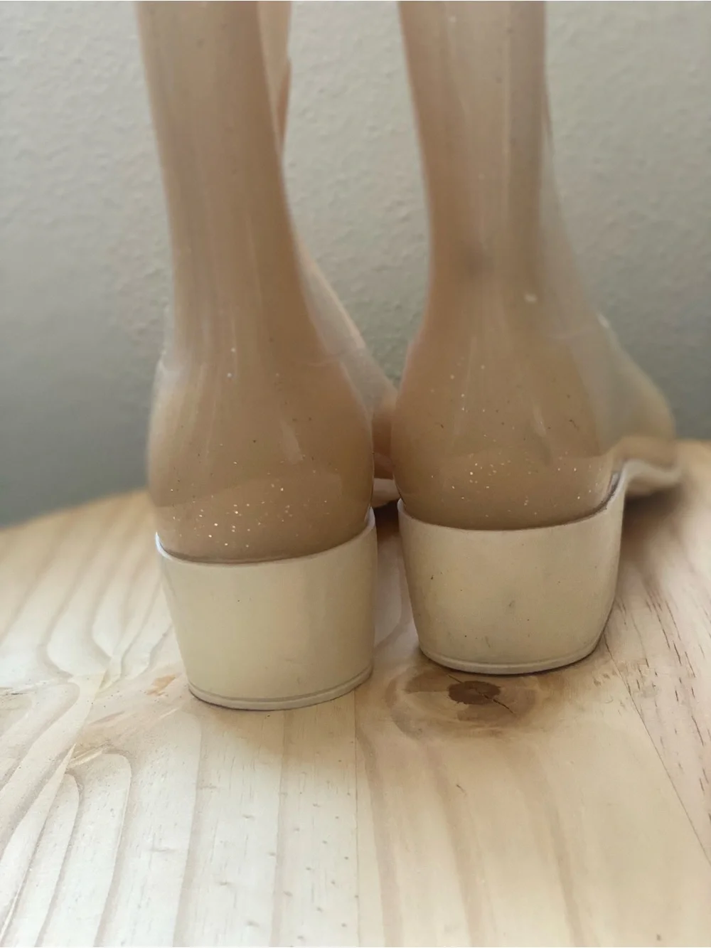 Women's Knee-High Rain Boots in Cream
